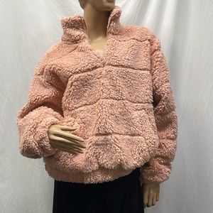 Sage Collective Women's Faux Shearling 3/4 Zip Jacket